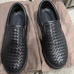Bottega Veneta Men's Black Intrecciato Loafers